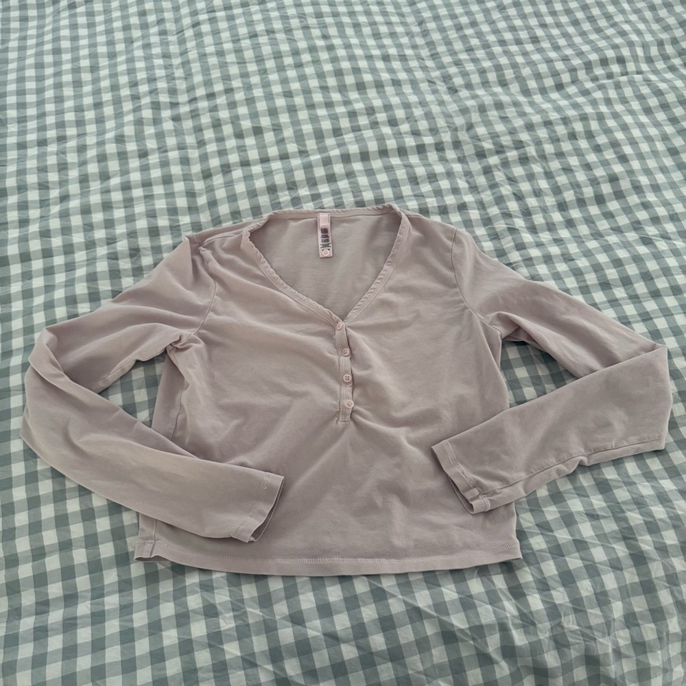 Skims cherry blossom button down top